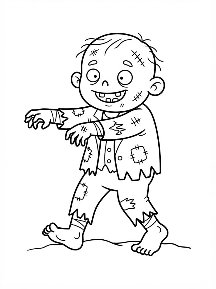 Zombie omalovánka zdarma omalovánka