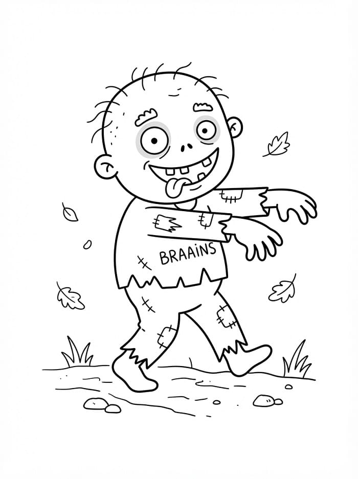 Zombie zdarma omalovánka