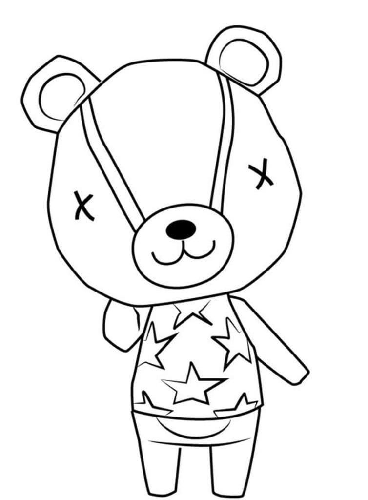 Animal Crossing pro děti omalovánka