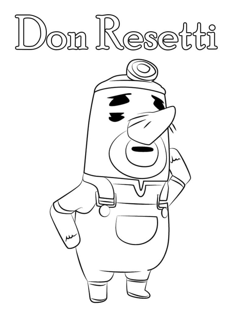 Animal Crossing zdarma pro děti omalovánka