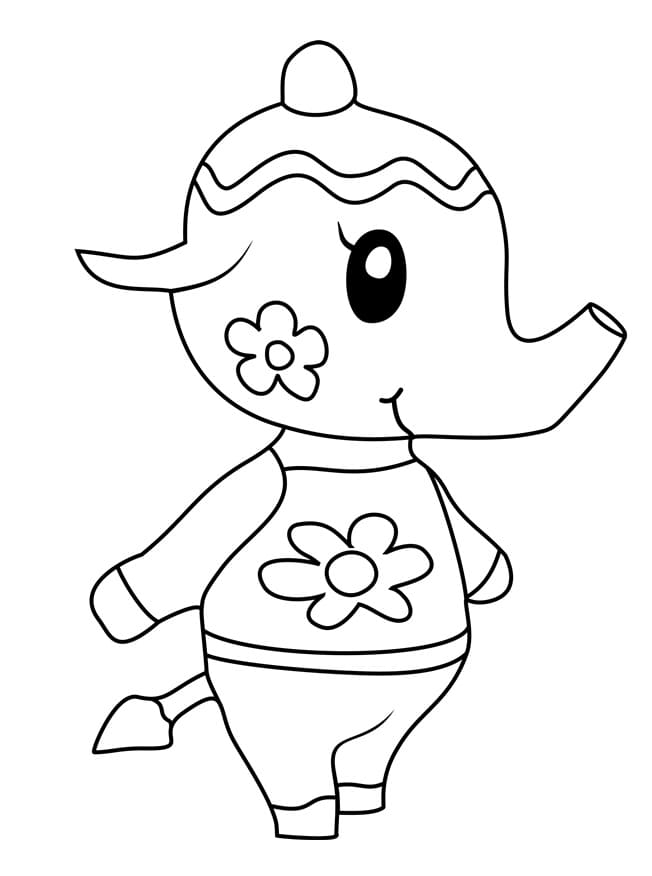 Jednoduché Animal Crossing omalovánka