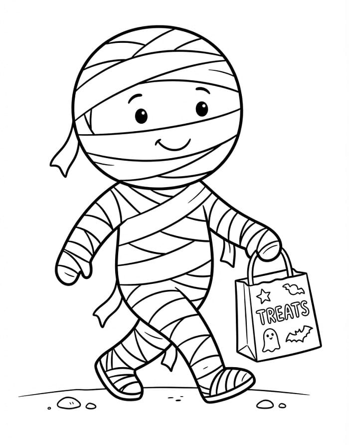 Kráčející mumie omalovánka