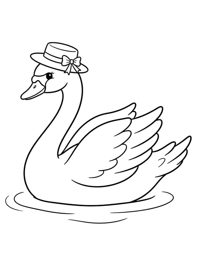 Líbezná labuť omalovánka