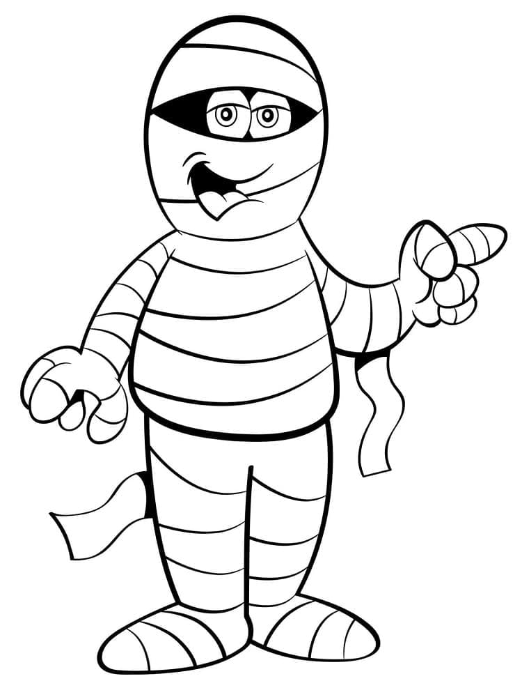 Mumie zdarma pro děti omalovánka