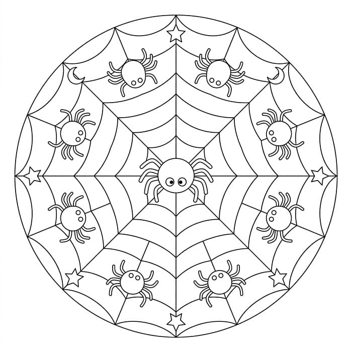 Perfektní halloweenská mandala omalovánka